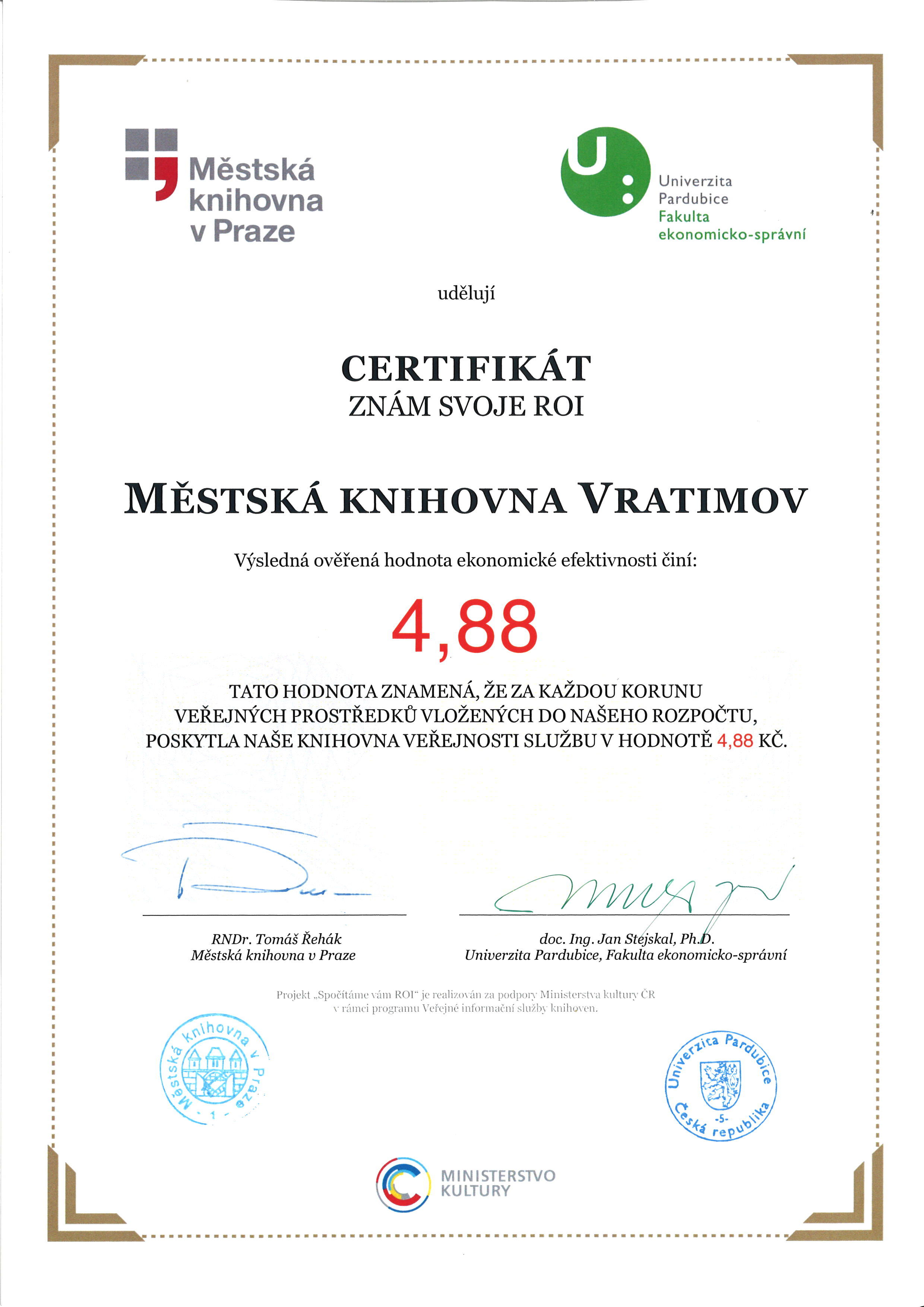Certifikat ROI Vratimov